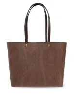 Etro Essential Large Tote Bag In Brown