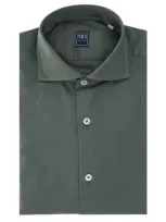 Fedeli Man Dark Green Lightweight Cotton Shirt