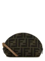 Fendi Beauty Pouch Sm Tess.jacquard-tu Nd  Female In Black