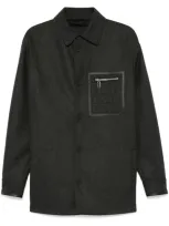 Fendi Felted Shirt Jacket In Black