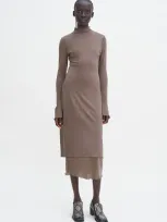 Filippa K Layered Frill Dress In Brown