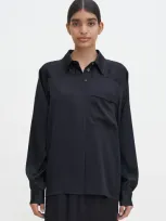 Filippa K Shiny Pocket Blouse In Black