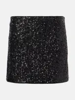 Frame Sequined Miniskirt In Black