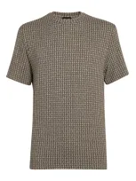 Giorgio Armani Geometric Print T-shirt In Brown