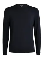 Giorgio Armani Long-sleeved T-shirt In Blue