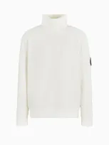 Giorgio Armani Neve Ribbed Cotton And Cashmere Mock-neck Jumper In White