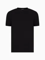 Giorgio Armani Stretch Viscose Jersey, V-neck Icon T-shirt In Black