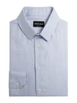 Giorgio Armani Woven Cotton Shirt In Blue