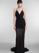 Giuseppe Di Morabito Stretch Silk Chiffon Long Dress In Black