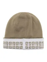 Givenchy 4g-print Wool Beanie In Braun