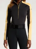 Goldbergh Royal Ski Pully Half Zip Top In Black/gold