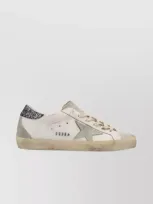 Golden Goose Super-star Glitter-heel Leather Sneakers In White