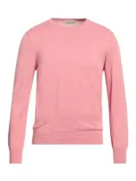 Gran Sasso Man Sweater Salmon Pink Size 38 Cotton