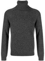 Gucci Fine-knit Turtleneck Jumper In Grey