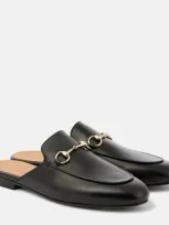 Gucci Princetown Horsebit Gg Leather Mules In Black