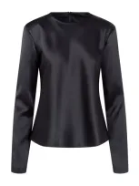 Heirlome Ruth Crewneck Silk Top In Black