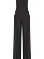 Heirlome Tilda Strapless Wool-silk Jumpsuit In Black