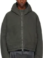 Heliot Emil Gray Dux Worker Jacket In Dark Grey