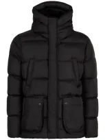 Herno Hooded Nylon Down Jacket In Black