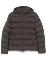 Herno Hooded Padded Jacket In Brown