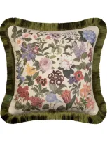 House Of Hackney Linen-blend Floralia Cushion In Green