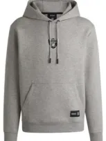 Hugo Boss Boss X Nfl Interlock Hoodie With Special Branding In Raiders