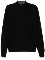 Hugo Boss Virgin-wool Regular-fit Sweater In Black