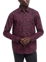 Hugo Slim-fit Shirt In Printed Cotton Poplin In Open Pink