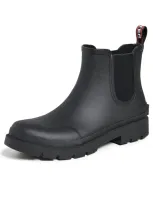 Hunter Orford Insulated Waterproof Chelsea Boot In Black/black