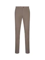 Incotex Slim Fit Trousers In Taupe Certified Doeskin In Grey