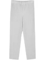 Issey Miyake Plissé Straight Trousers In Grey