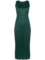 Issey Miyake Plissé Midi Dress In Green