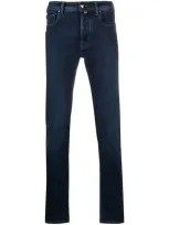 Jacob Cohen Logo-patch Skinny Jeans In Blau