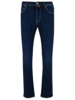 Jacob Cohen Low Waist Blue Slim Jeans In Cotton Blend In Black