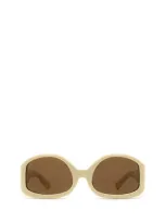 Jacquemus Geometric Frame Sunglasses In Beige