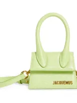 Jacquemus Le Chiquito Leather Mini Top Handle Bag In Light Green