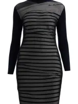 Jean Paul Gaultier Ribbed Marinier Double Layer Mni Dress In Multicolor