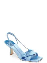 Jeffrey Campbell Take A Bow Slingback Sandal In Light Blue Satin