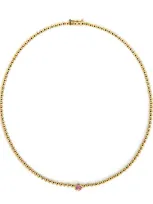 Jennifer Meyer Yellow Gold And Pink Sapphire Illusion Tennis Necklace