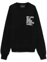 John Richmond Text-embroidered Sweatshirt In Black