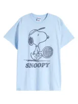 Junk Food Snoopy Tennis Graphic T-shirt In Light Blue