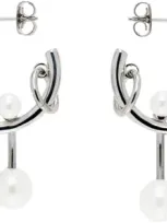 Justine Clenquet Silver Chase Earrings In Palladium