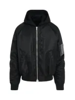 Juunj Hood Detachable Ma-1 Jacket In Black