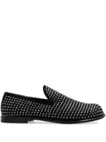 Jw Anderson Crystal-embellished Suede Loafers In Black