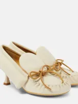 Jw Anderson Suede Loafer Pumps In White