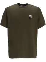 Karl Lagerfeld Logo-patch T-shirt In Green