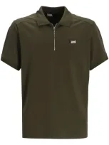 Karl Lagerfeld Zip-up Polo Shirt In Green