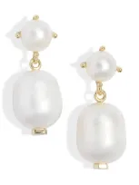 Kendra Scott Eve Freshwater Pearl Drop Earrings In Gold White Pearl