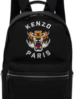 Kenzo Black  Paris ' Varsity' Embroidered Backpack In 99 Black