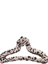 Kitsch Satin Wrapped Claw Clip - Leopard In White